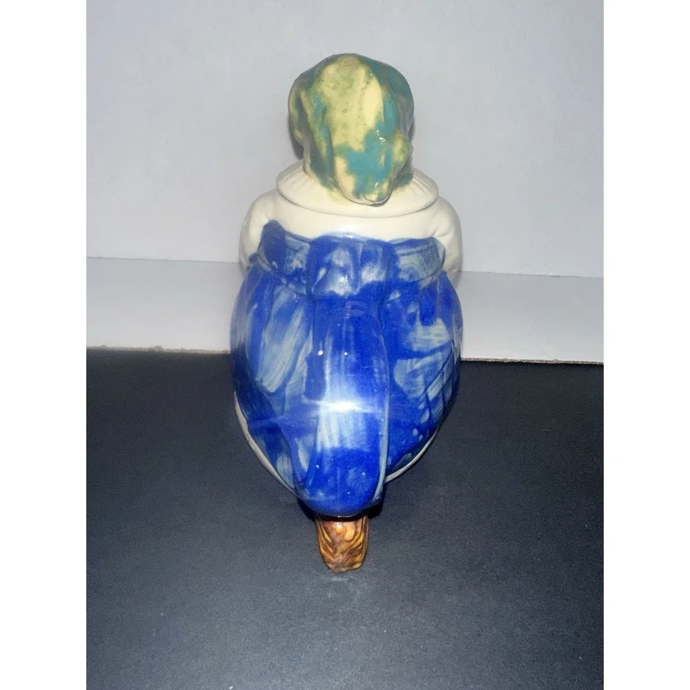 VTG Kitchen Witch On Broom Tea Potion Pot R.J. Drinkwater Ceramic Pottery